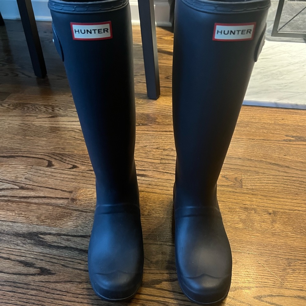 Hunter Foldable Tall Rain Boots - Navy Size 9